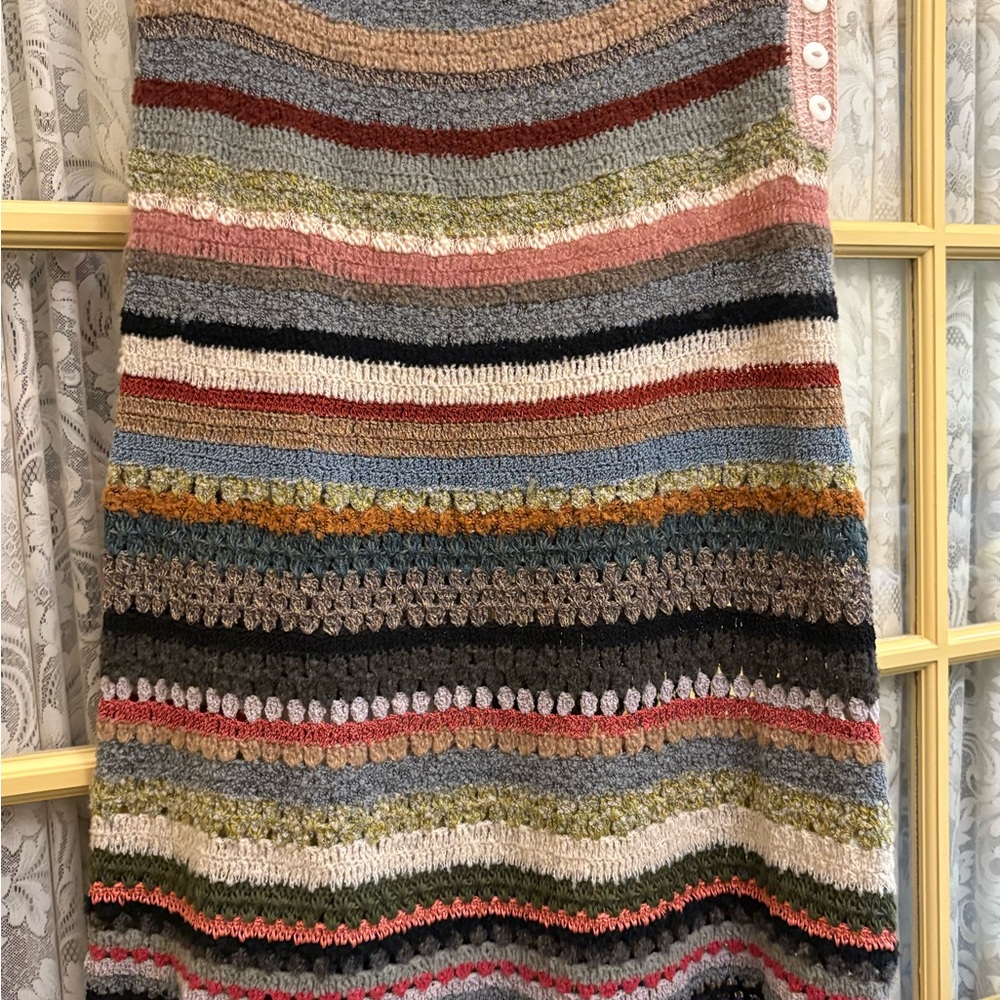 Colorful Striped A-Line Knit Skirt